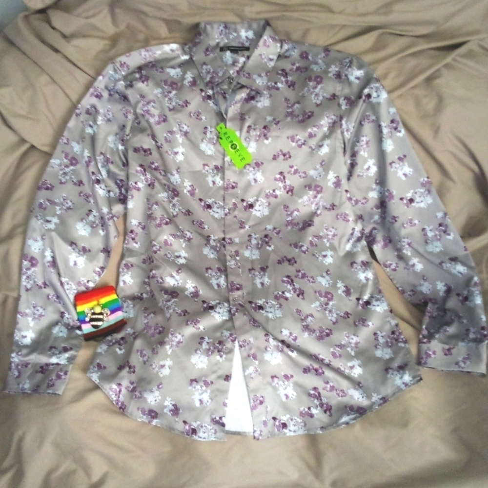 🏷️NWT🏷️ INC International Concepts Floral LS Button-Down Dress Shirt